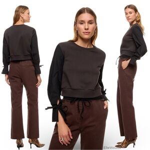 3.1 Phillip Lim French Terry Sweatshirt with Poplin Sleeves US Size XL $295